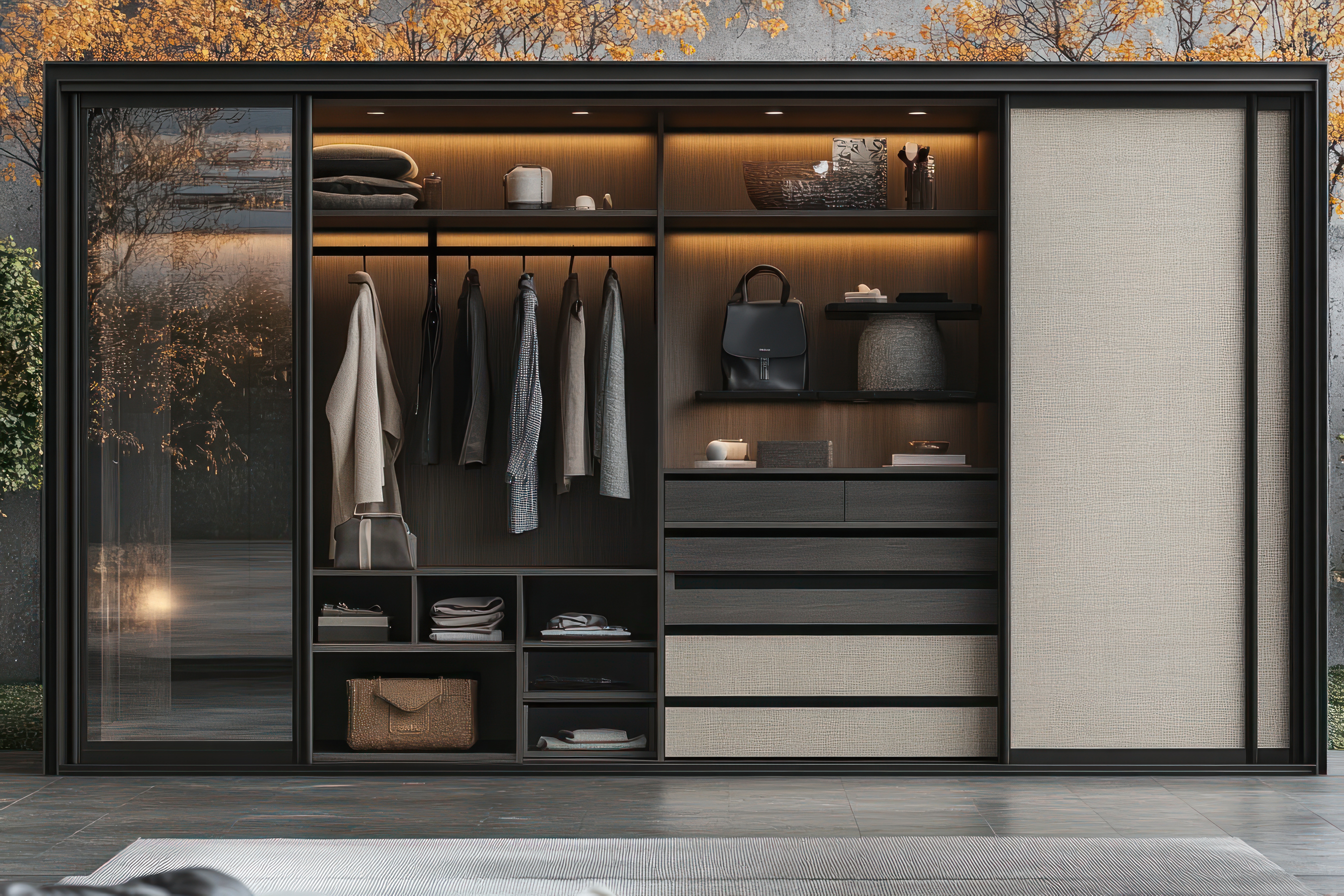 Cladish glass and fabric wardrobe portfolio